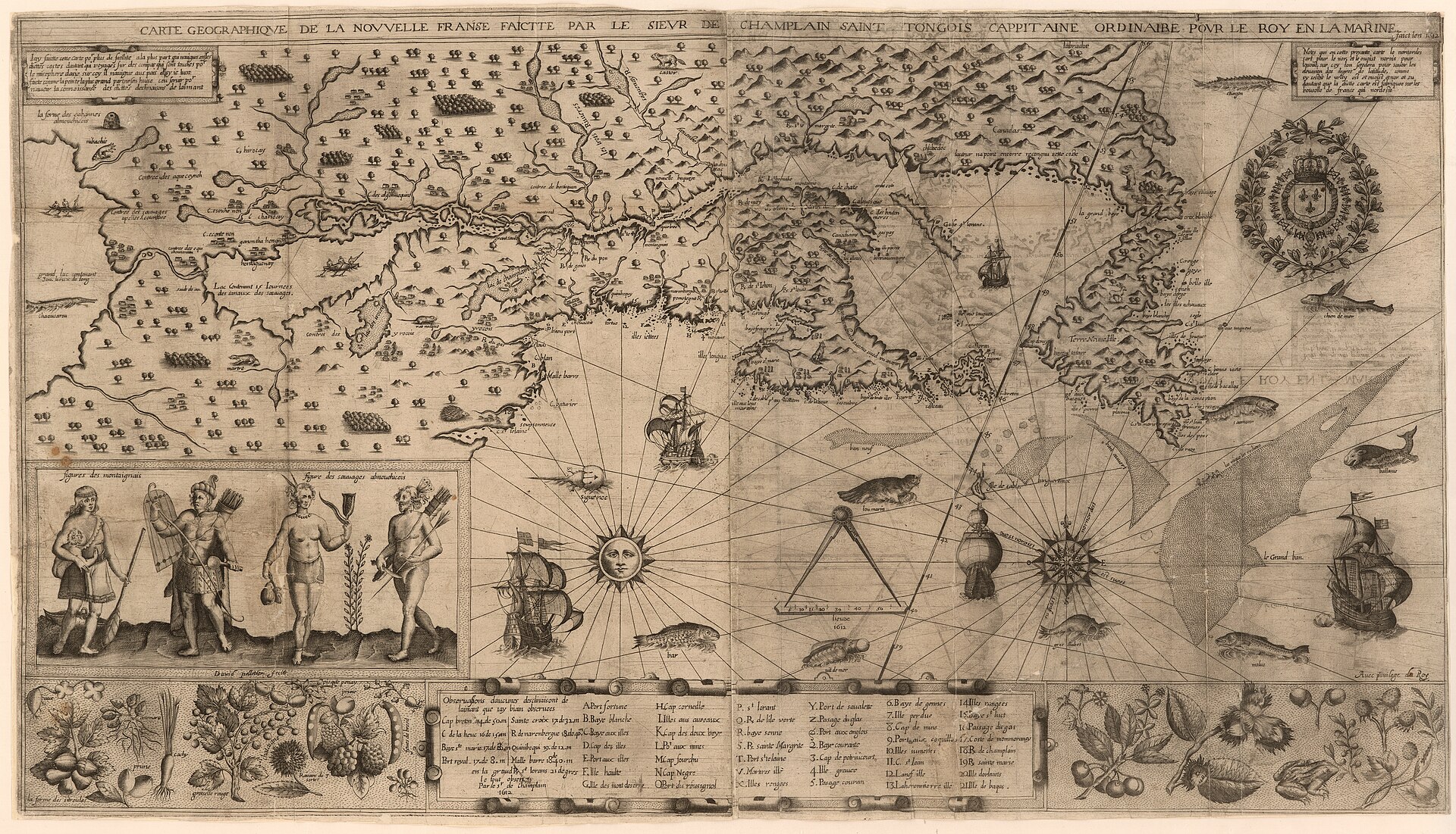 Champlain, Carte géographique de la Nouvelle-France